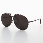 Load image into Gallery viewer, Vintage Rimless Aviator Sunglass Matte Black
