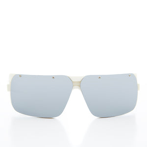 wrap sunglasses with white frame