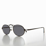 Load image into Gallery viewer, black oval metal sunglasses
