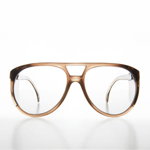 Brown Aviator Safety Glasses with Side Shields