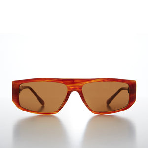 Beatnik Flat Top Hipster Brown Mahogany Vintage Sunglass
