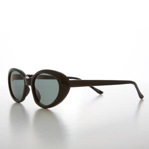 Mod Black Cat Eye Sunglass Unisex 90s Vintage