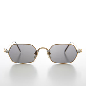 Gold Silver Hexagon Vintage Optical Quality Sunglass 