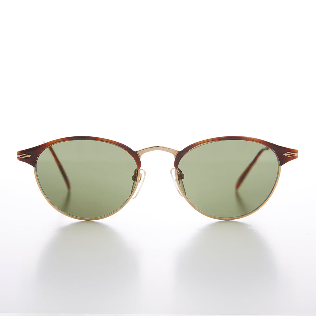 Delicate Horn Rim Oval Lens Vintage Sunglass