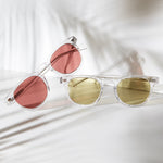 Load image into Gallery viewer, Clear Acetate Square Sunglass with Colored Lenses
