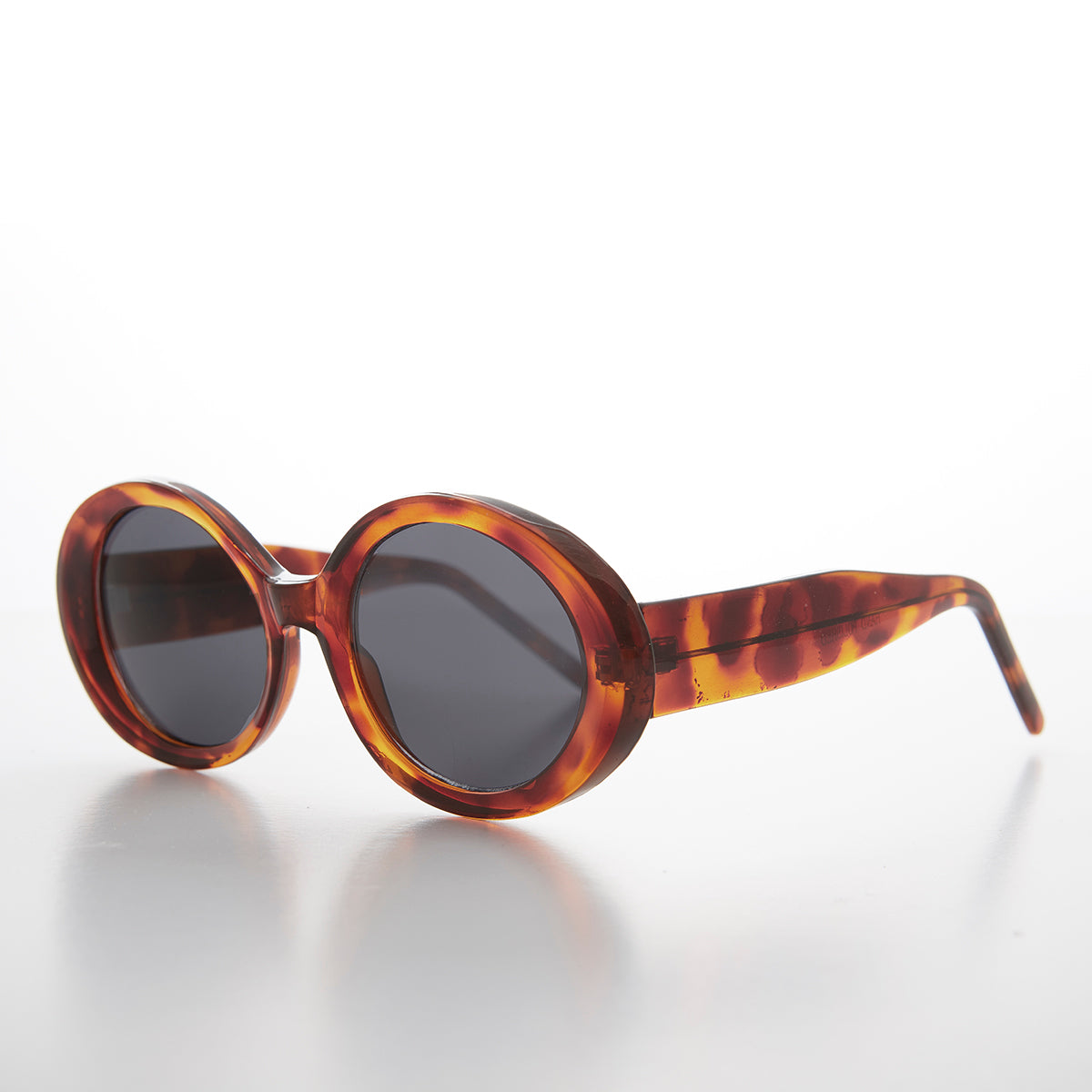 Thick Oval Mod Retro Women's Sunglass - Abby Tortoise