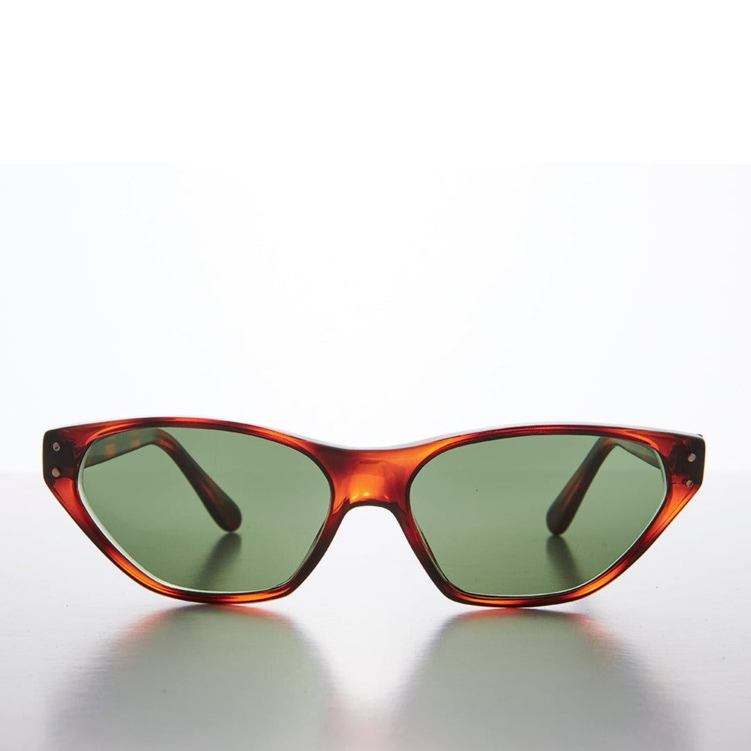 Narrow Edgy 90s Rocker Cat Eye Vintage Sunglasses 