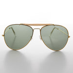 Load image into Gallery viewer, gold vintage aviator sunglass with brown bar
