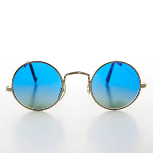round blue lens sunglasses
