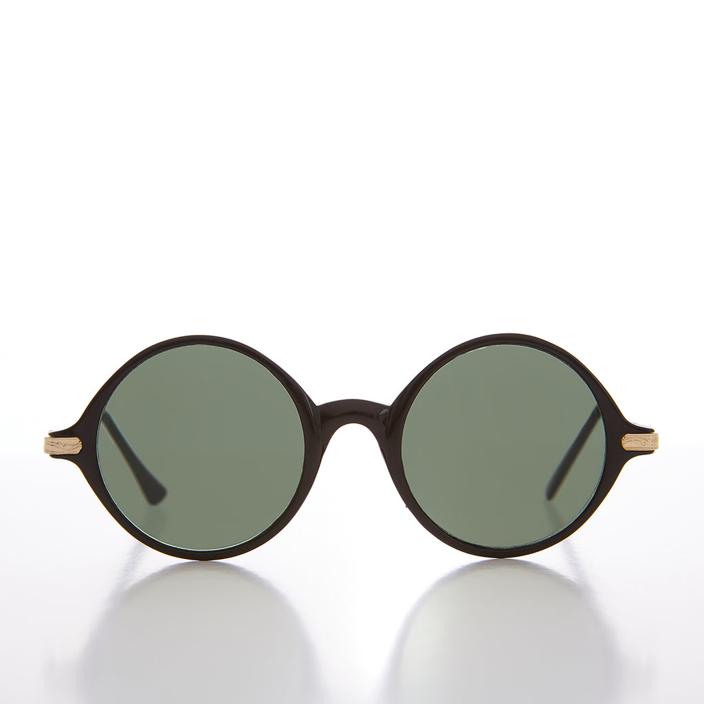 Round Hippie Sunglass with Gold Temples
