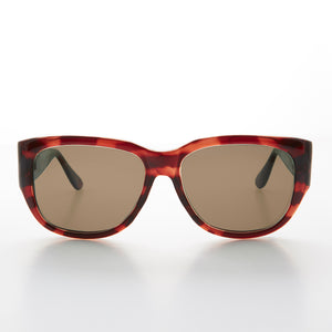 Oversized Square Women's Vintage Sunglass with Glass Lens