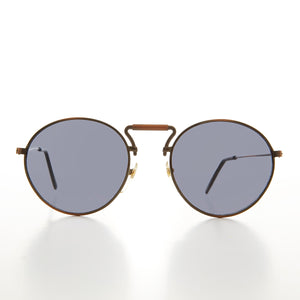 90s large Round Sunglass with Unique Bridge Design 
