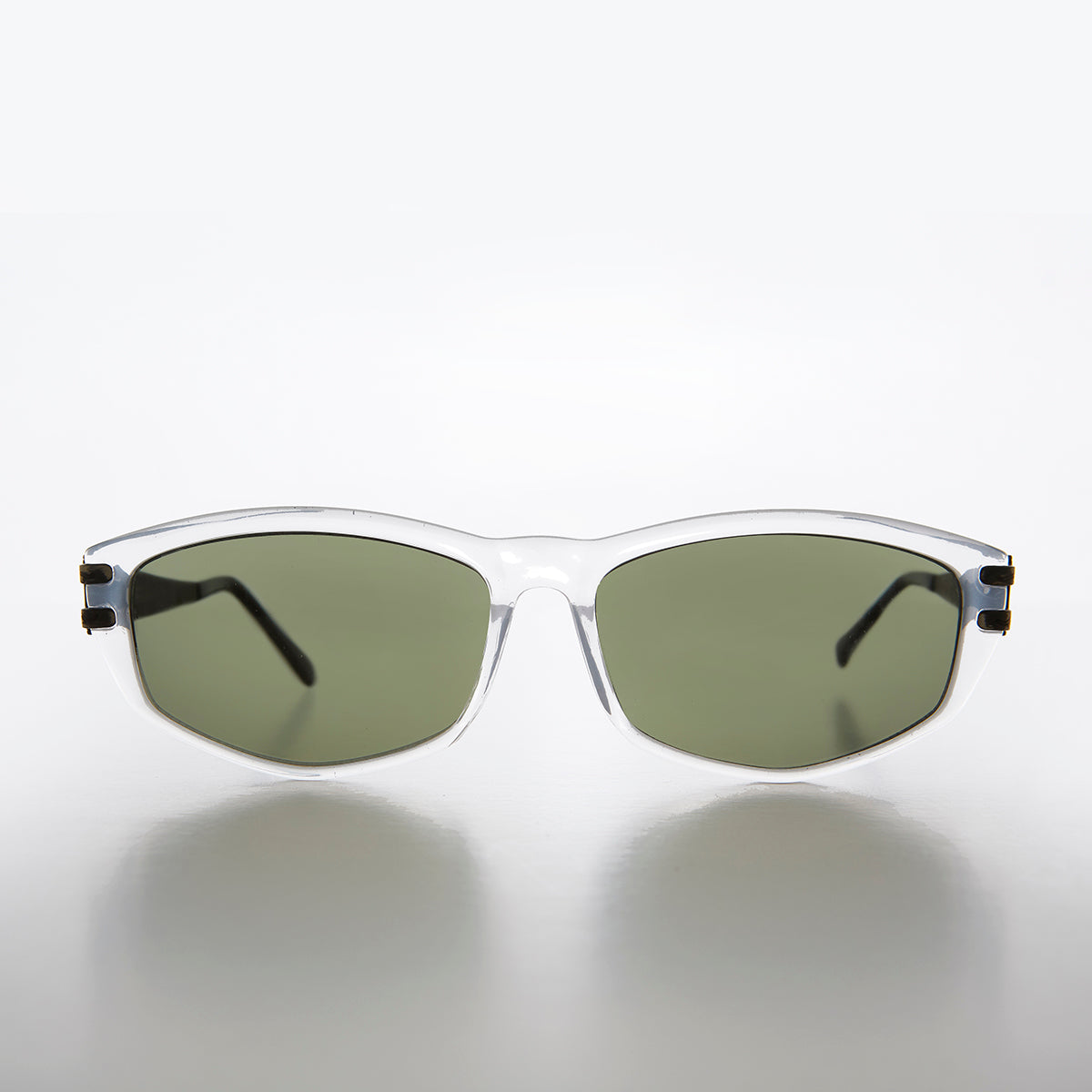 Rectangular Sunglass with Art Deco Etched Temples