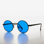 Load image into Gallery viewer, Round Hippie Sunglass with Blue Colored Lenses
