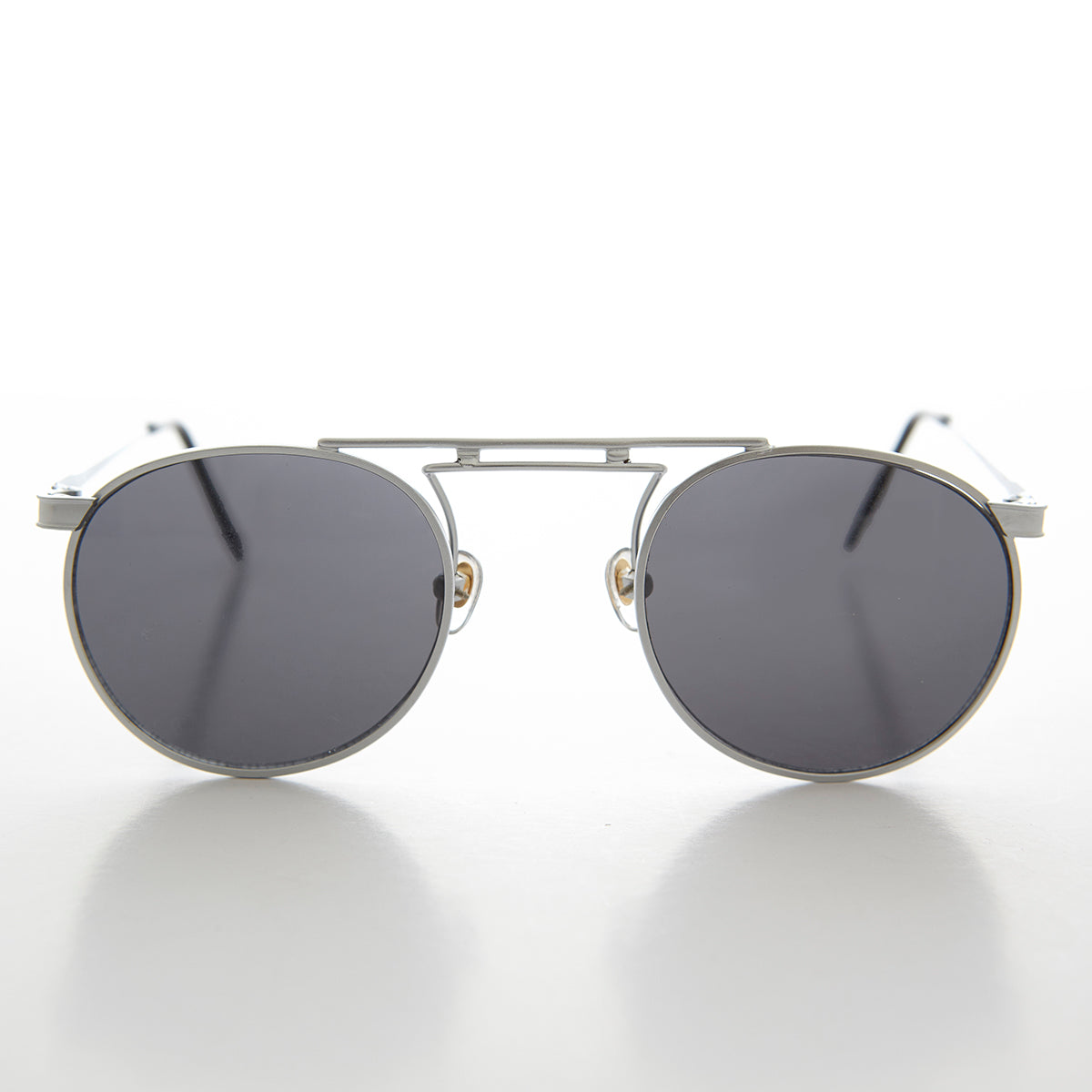 round unique brow bar vintage sunglasses