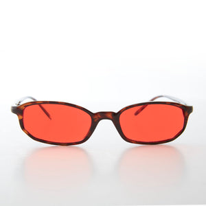 small rectangle sunglasses with red lenses