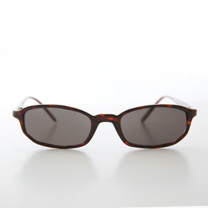 small rectangle tortoise frame sunglasses with gray lenses