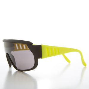 80s Neon Sports Shield Vintage Sunglass