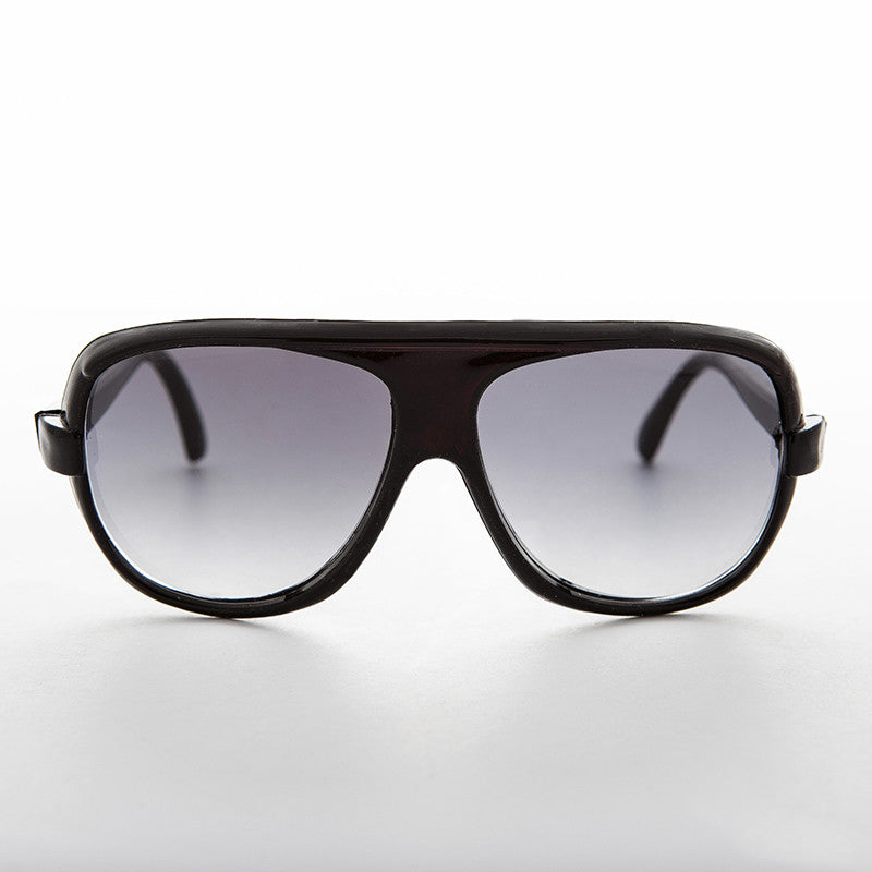 1980s square true vintage aviator black with gradient lens