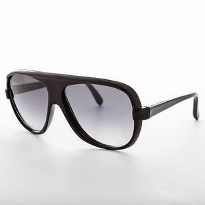 1980s square true vintage aviator black with gradient lens