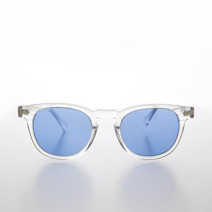 Clear Acetate Square Sunglass with Colored Lenses