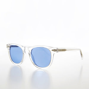 Clear Acetate Square Sunglass with Colored Lenses