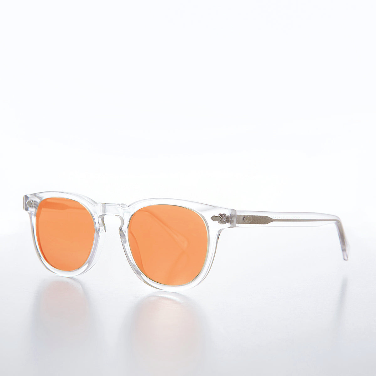 Clear Acetate Square Sunglass with Colored Lenses