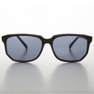 flat lens square horn rim vintage sunglasses