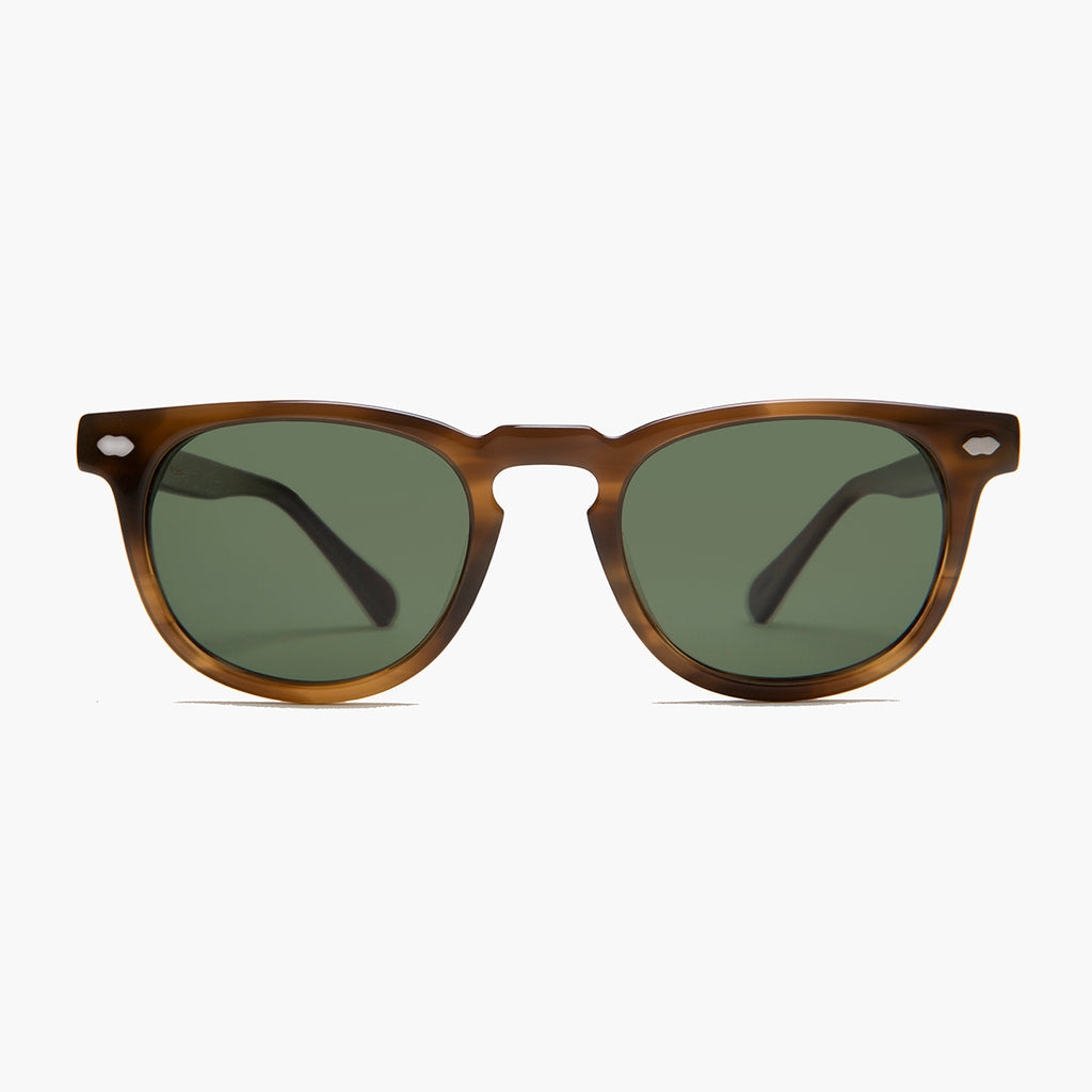 rounded square retro sunglass with polarized lenses