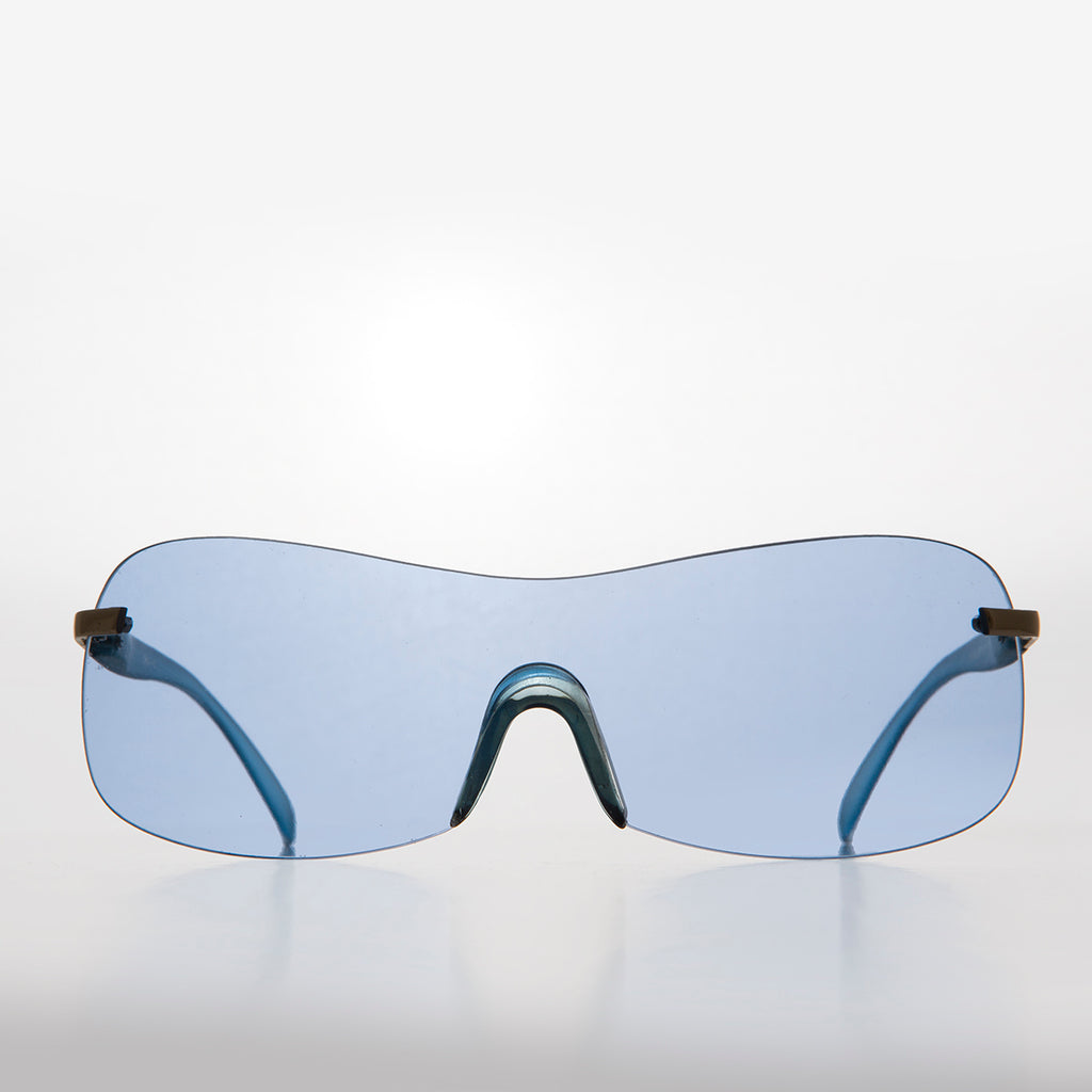 blue mono lens y2k vintage sunglasses