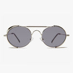 Load image into Gallery viewer, Oval Steampunk Sunglass with Folding Side Shields
