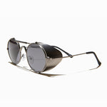 Load image into Gallery viewer, Oval Steampunk Sunglass with Folding Side Shields
