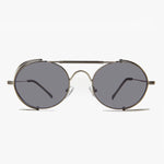 Sunglass Museum Copper Steampunk Sunglass with Folding Side Shields - Bram 5 - Copper / Green Lens Sunglass Museum Copper Steampunk Sunglass with Folding Side Shields - Bram 5 - Copper / Green Lens