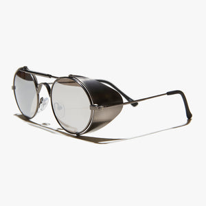 Oval Steampunk Sunglass with Folding Side Shields 