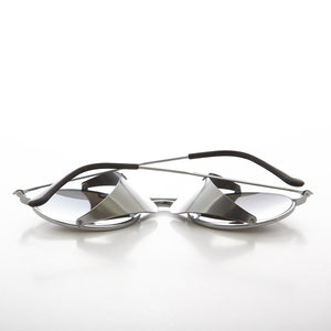 Silver Steampunk Sunglass with Folding Side Shields