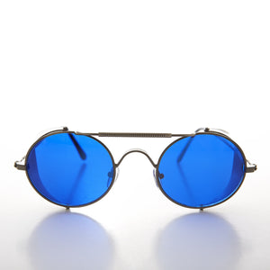 folding steampunk sunglass with side shields