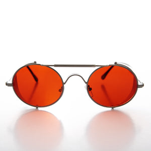 folding steampunk sunglass with side shields