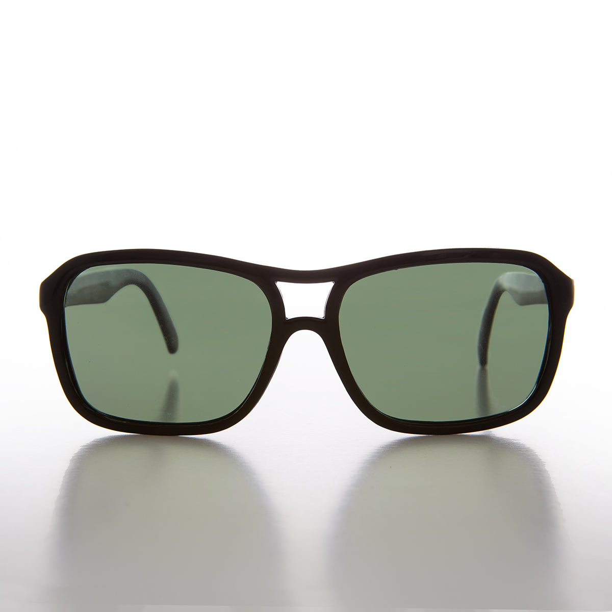 Square Black Aviator with Glass Impact Resistant Lens