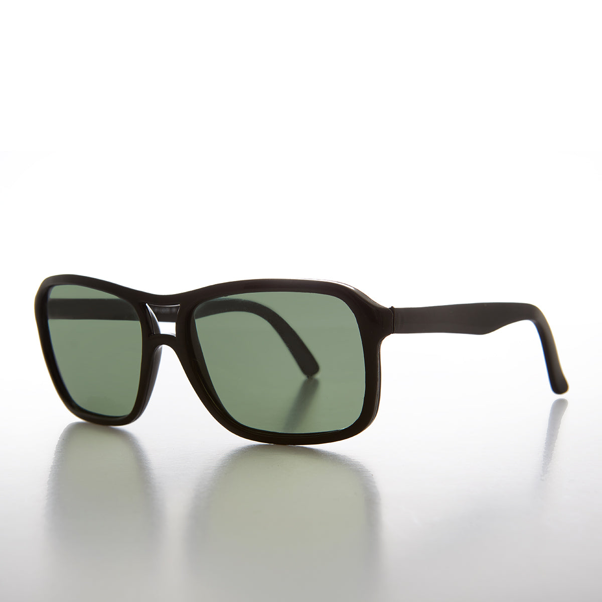 Square Black Aviator with Glass Impact Resistant Lens