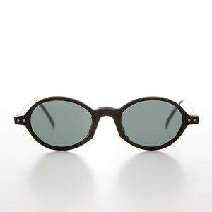 Small Oval Vintage Sunglass with Glass Lens