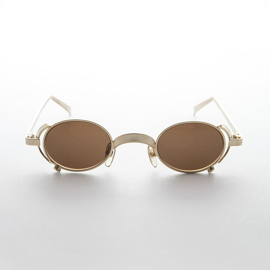 goggle 1990s metal steampunk oval vintage sunglass