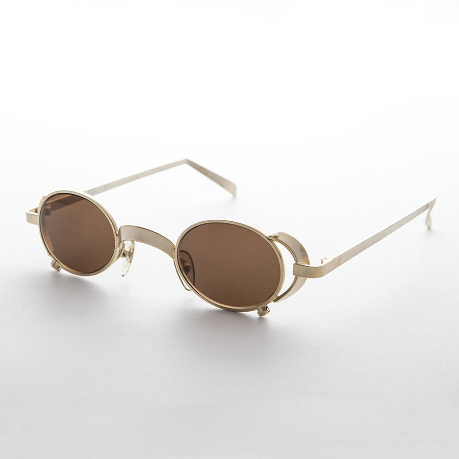 goggle 1990s metal steampunk oval vintage sunglass