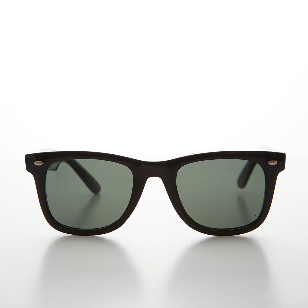 Classic Black Square Sunglass with Glass Lens