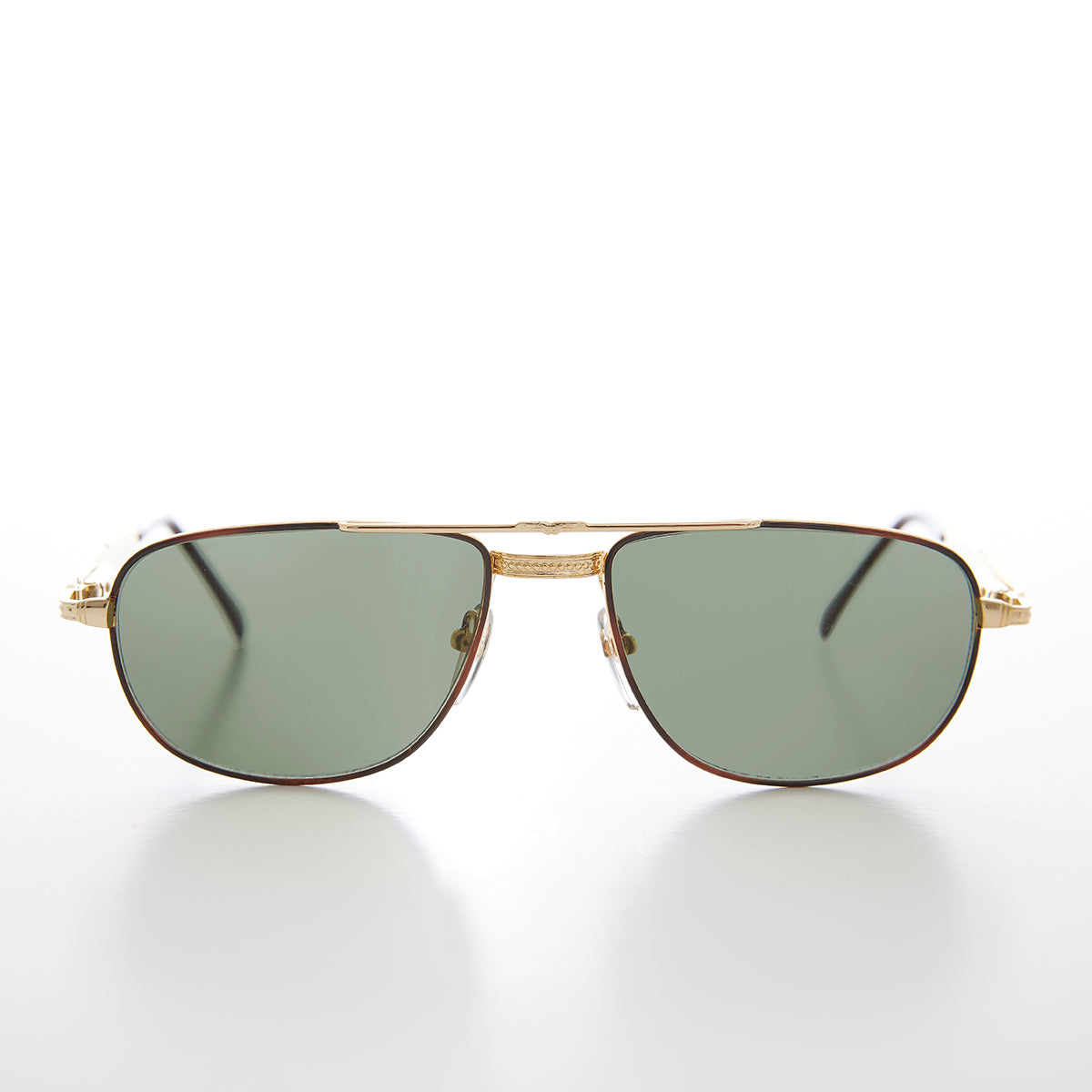 Gold Low Profile Fancy Aviator Vintage Sunglass 