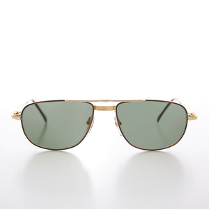 Gold Low Profile Fancy Aviator Vintage Sunglass 