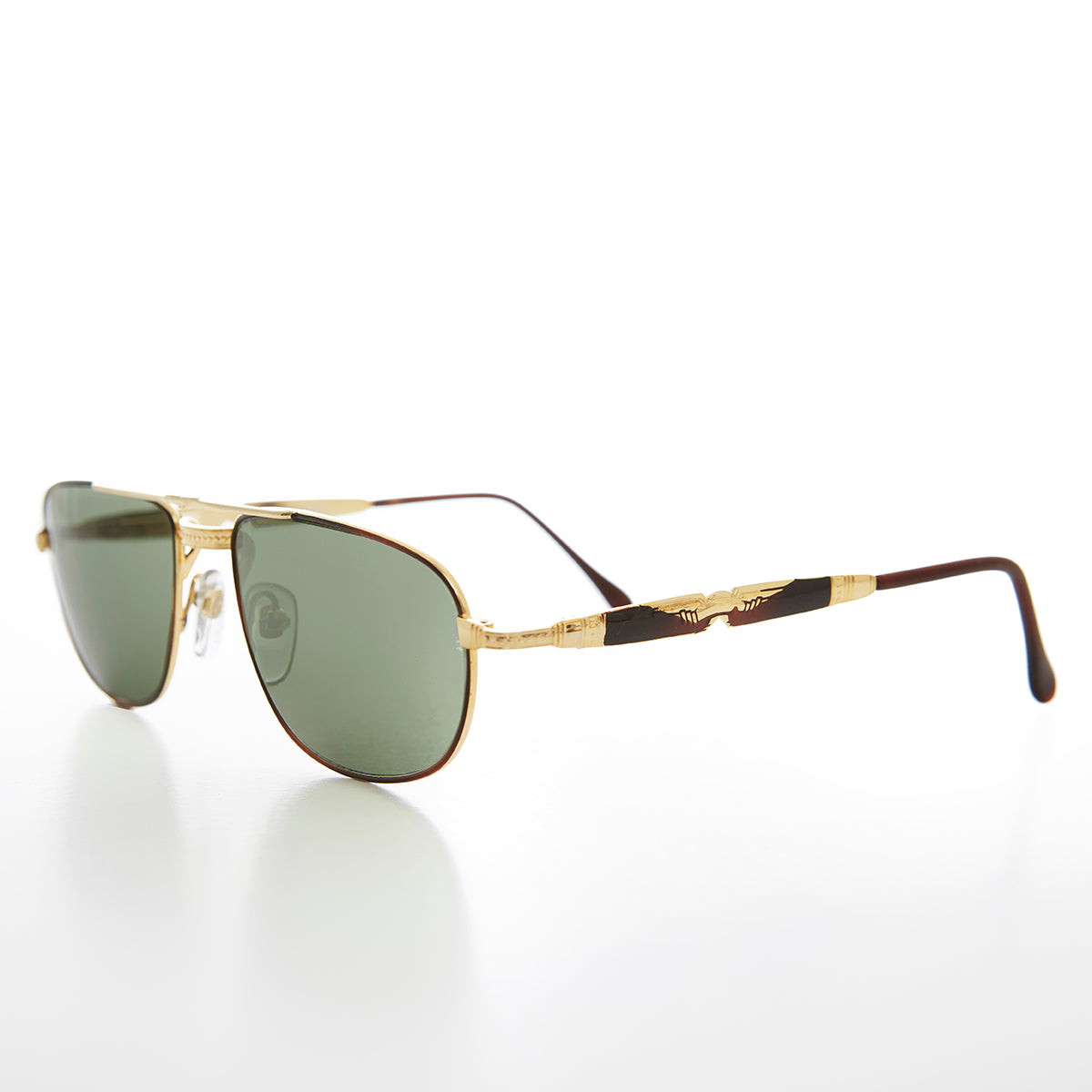 Gold Low Profile Fancy Aviator Vintage Sunglass