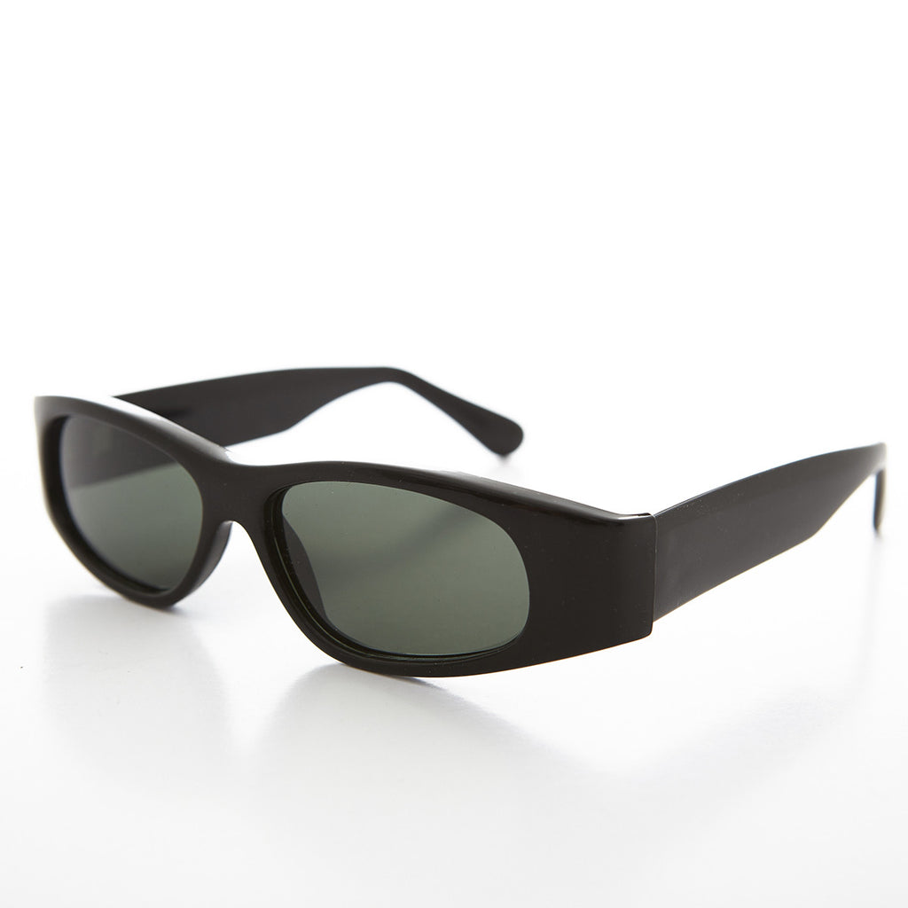 black mod beatnik thick frame classic vintage sunglass