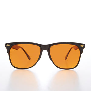 Amber Lens Horn Rim Vintage 80s Sunglass