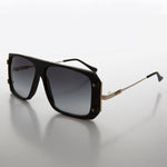 Load image into Gallery viewer, Flat Top Hip Hop 80s Vintage Sunglass with Gold Temples
