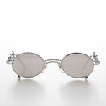 Load image into Gallery viewer, Small Oval Steampunk Vintage Sunglass with Intricate Temple Design
